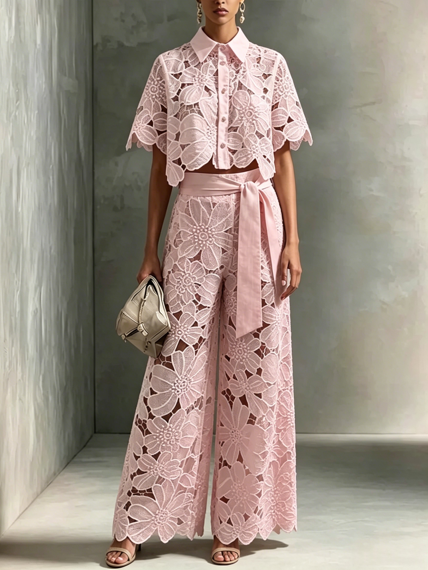 Elegant Women's Sets Sexy Lace - Women Formal Wear Trousers บทวิจารณ์และราคา