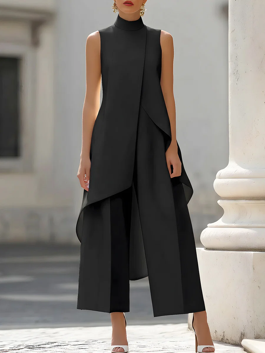 Sleeveless High Neck Asymmetri - Women Formal Wear Trousers บทวิจารณ์และราคา