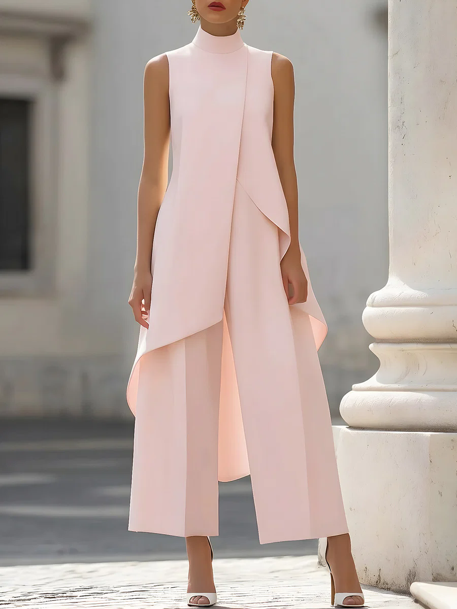 Sleeveless High Neck Asymmetri - Women Formal Wear Trousers บทวิจารณ์และราคา