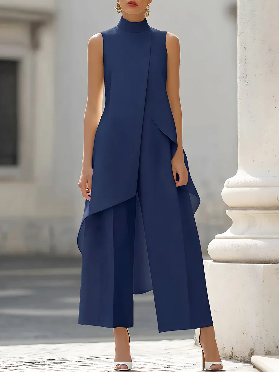 Sleeveless High Neck Asymmetri - Women Formal Wear Trousers บทวิจารณ์และราคา
