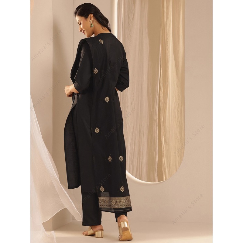 Women's Black Jacquard Kurta P - Women'S Formal Traditional Wear บทวิจารณ์และราคา