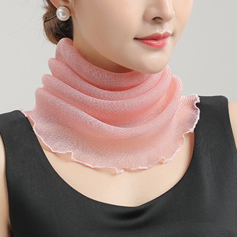 Spring Summer Chiffon Neck Col - Scarf Silk Neck บทวิจารณ์และราคา
