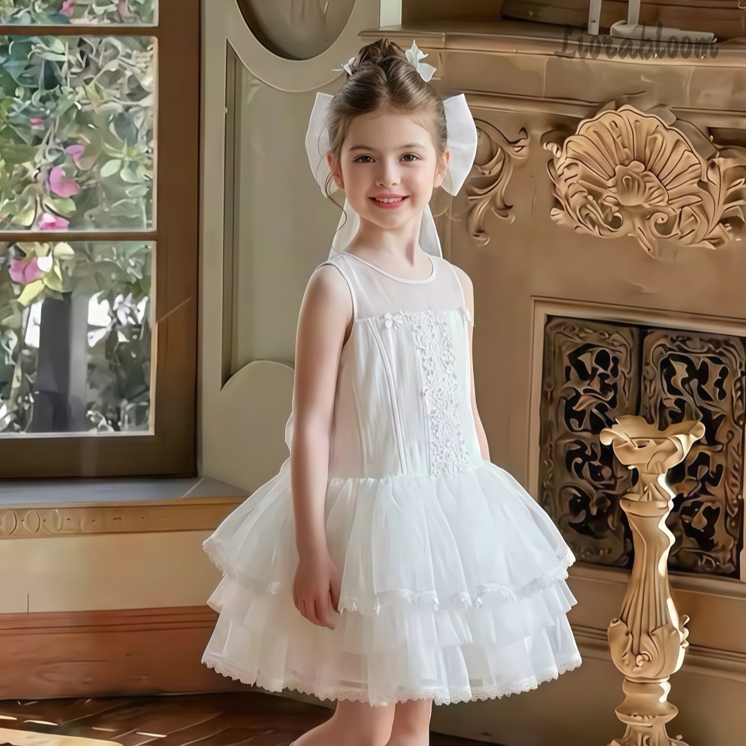 Girls' White Embroidered Forma - Women'S Formal Wear For Girls บทวิจารณ์และราคา