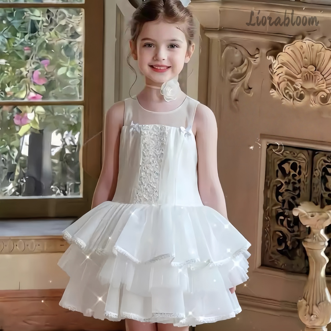 Girls' White Embroidered Forma - Women'S Formal Wear For Girls บทวิจารณ์และราคา