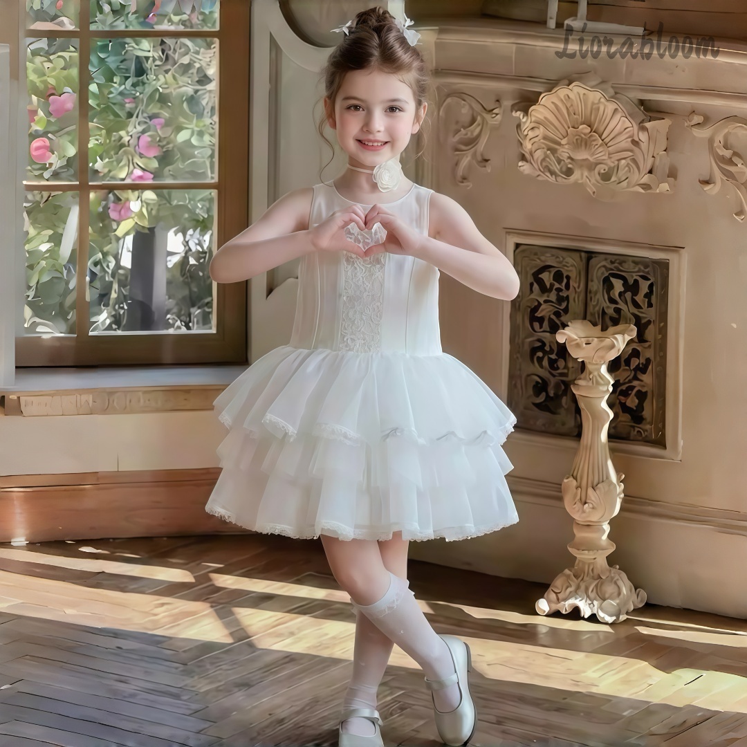 Girls' White Embroidered Forma - Women'S Formal Wear For Girls บทวิจารณ์และราคา