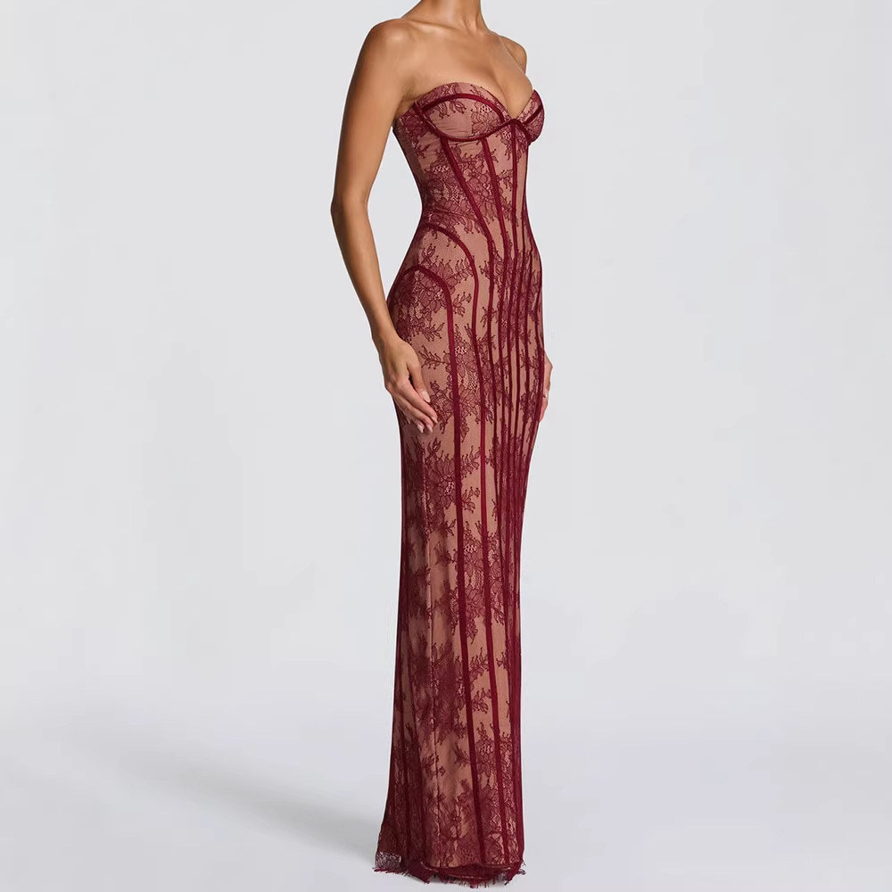 Strapless Bodycon Maxi Dress f - Women Formal Wear For Summer บทวิจารณ์และราคา