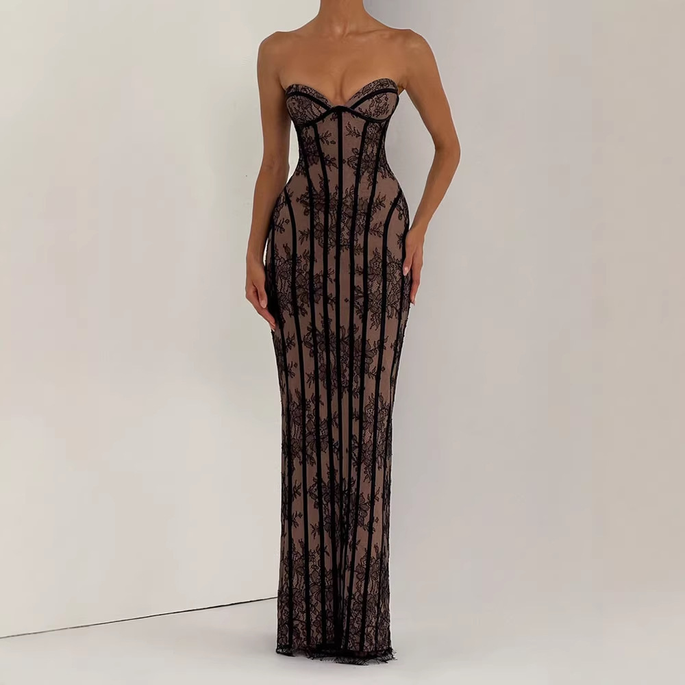 Strapless Bodycon Maxi Dress f - Women Formal Wear For Summer บทวิจารณ์และราคา