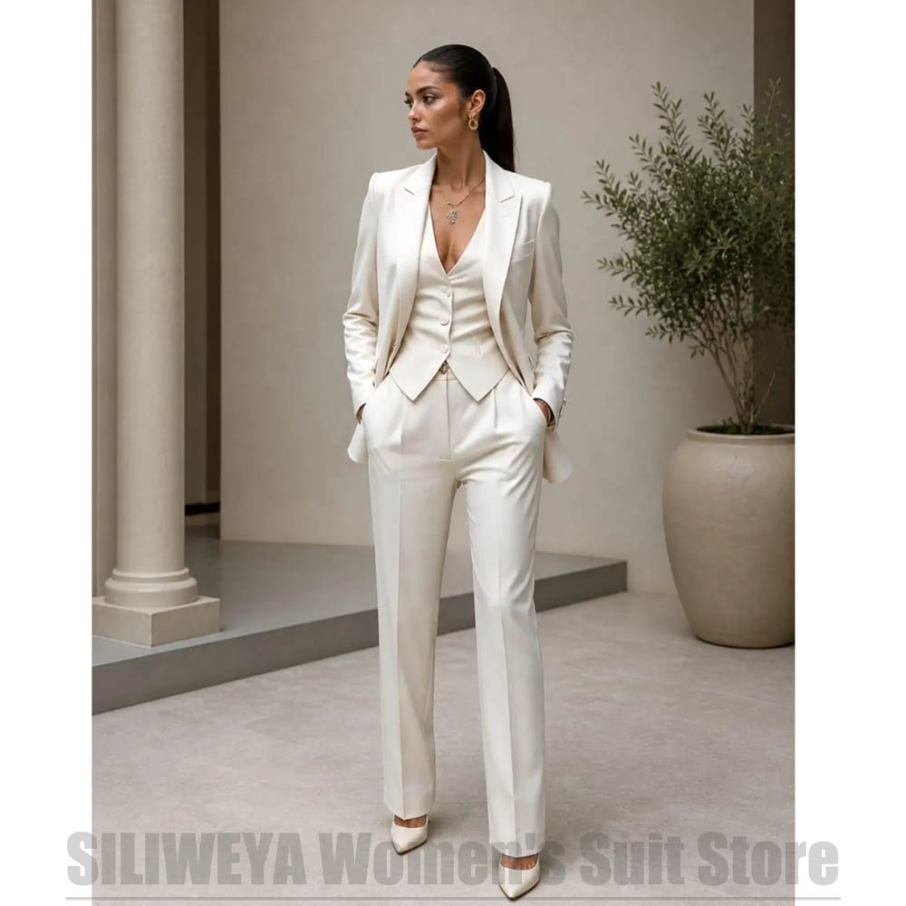 Women 3 Piece Suit Set Blazer  - Women Formal Wear Vest บทวิจารณ์และราคา