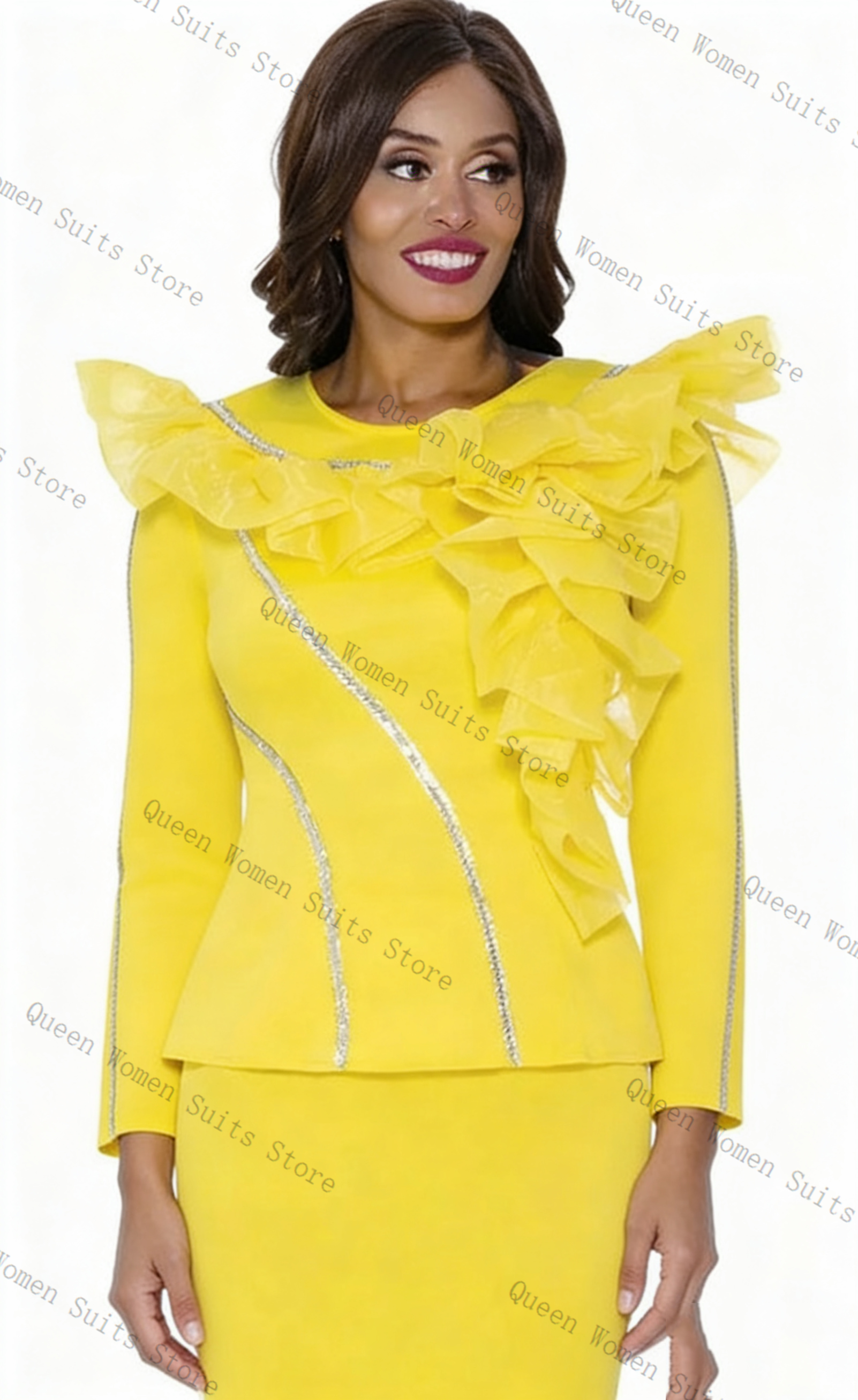 Crystals Yellow Women Suit Ski - Women'S Formal Wear For Wedding Guest บทวิจารณ์และราคา
