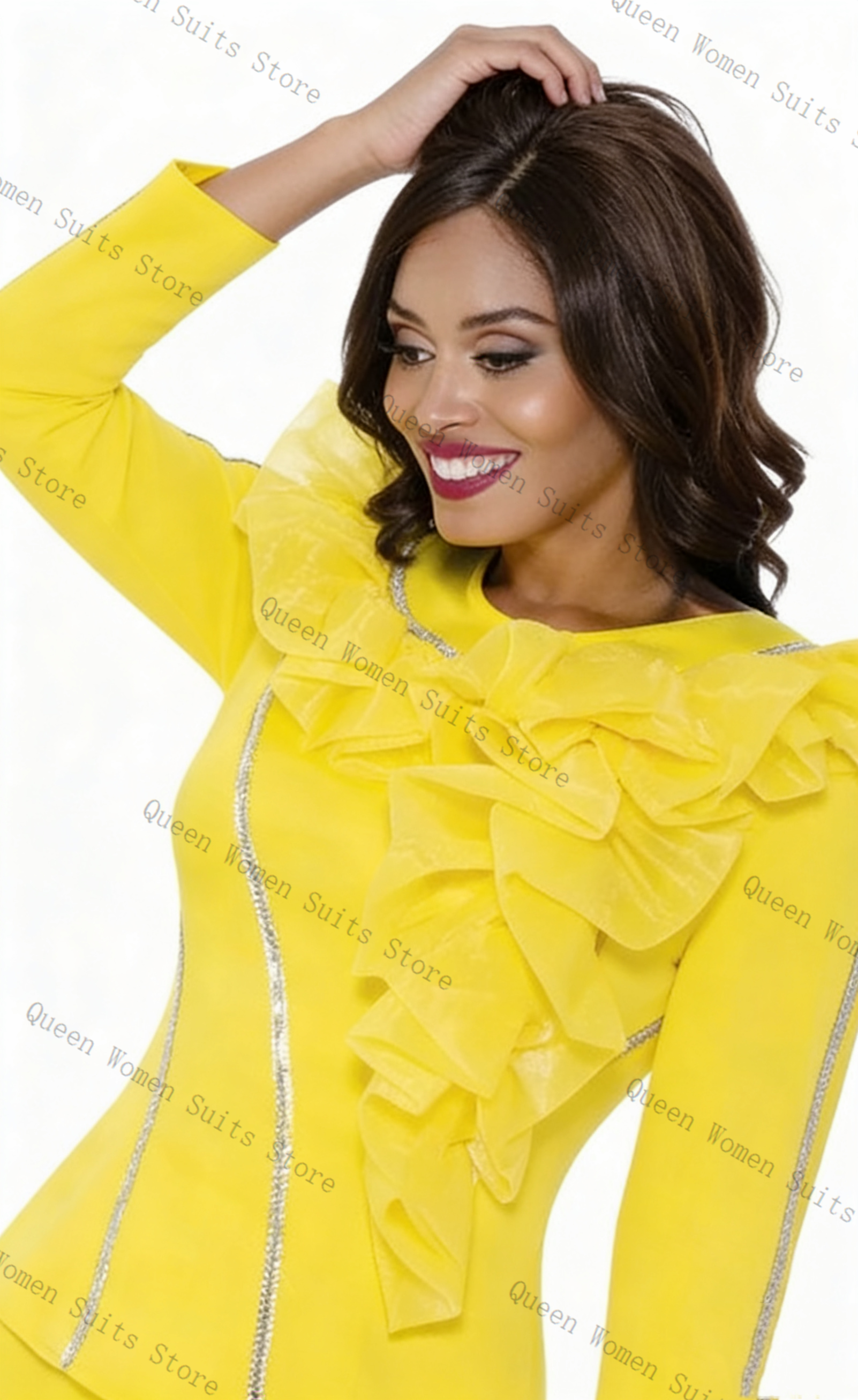 Crystals Yellow Women Suit Ski - Women'S Formal Wear For Wedding Guest บทวิจารณ์และราคา