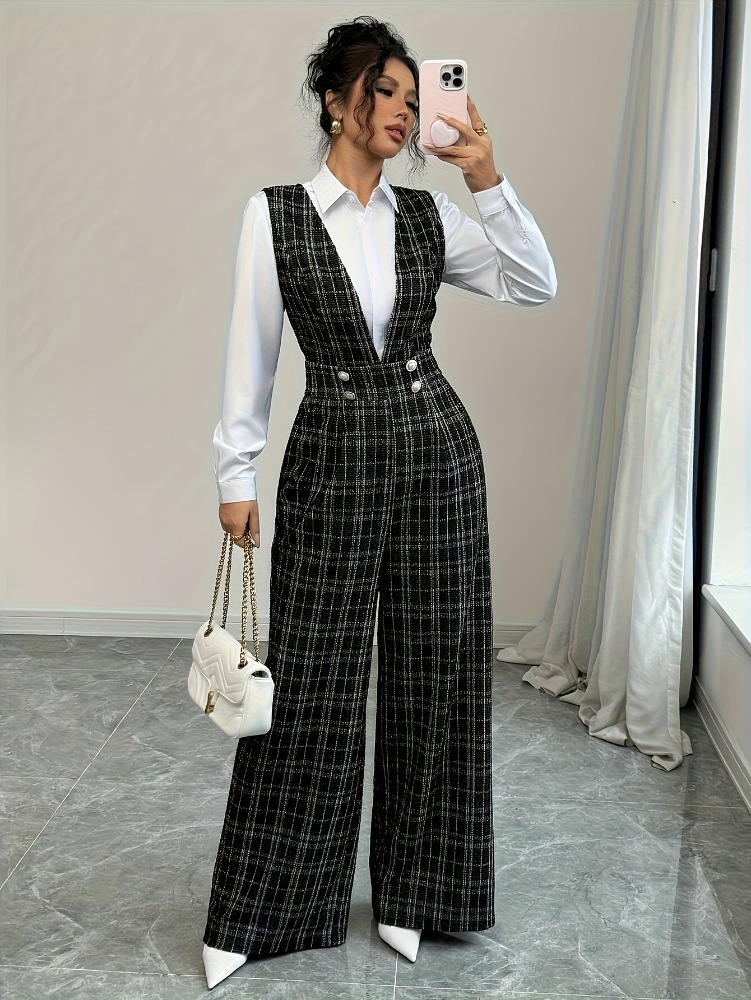Women High Waist Wide Leg Plai - Women Formal Wear Vest บทวิจารณ์และราคา