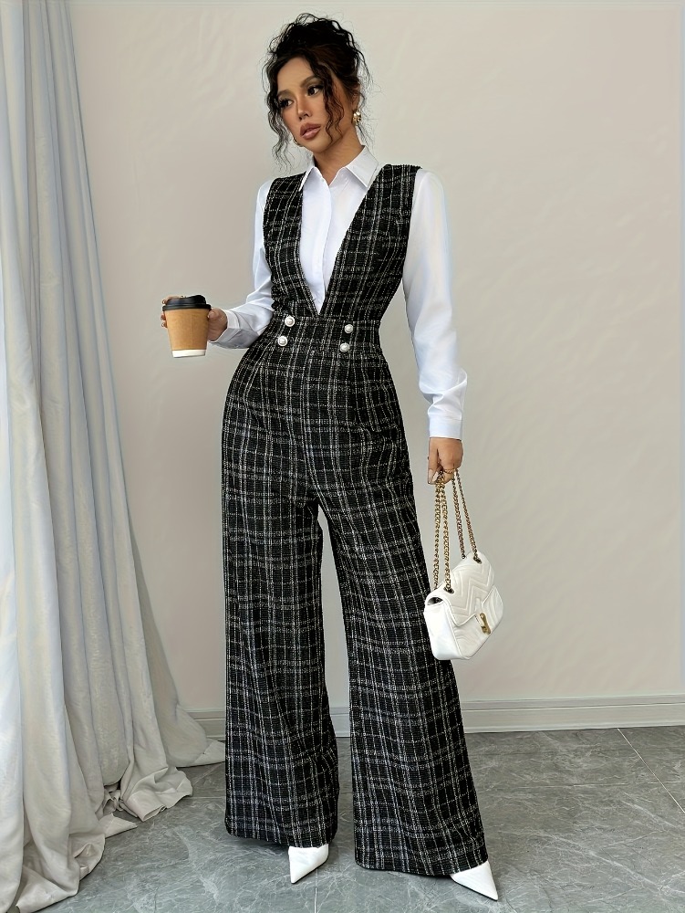 Women High Waist Wide Leg Plai - Women Formal Wear Vest บทวิจารณ์และราคา