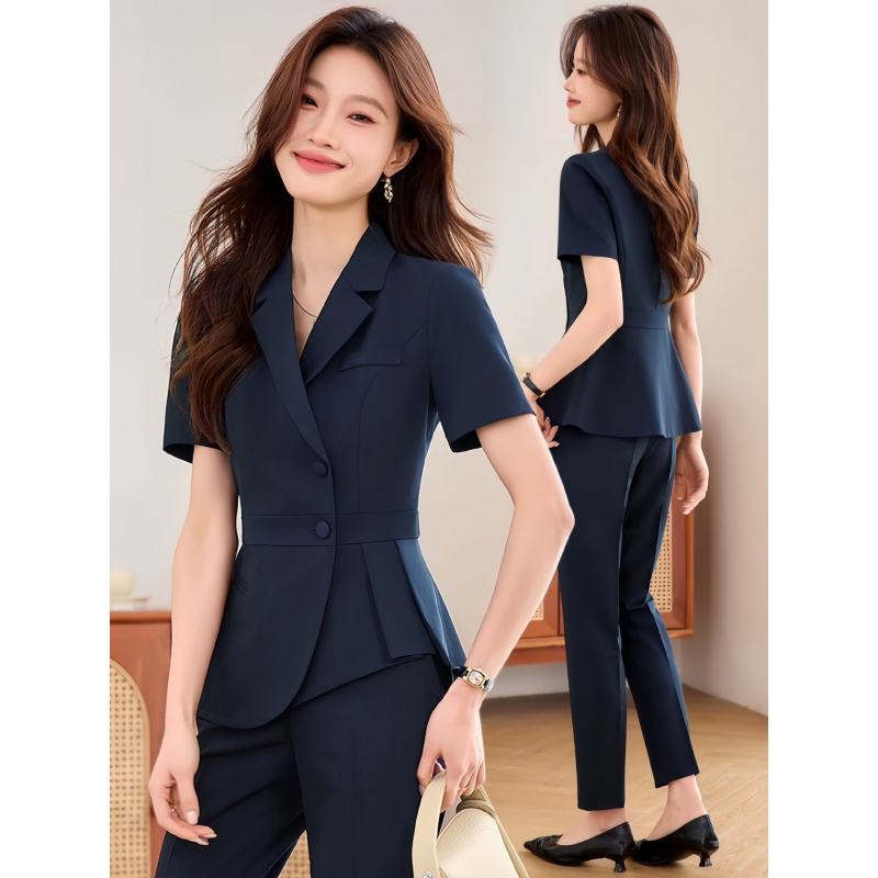 Navy blue women's thin profess - Women Formal Wear Shirt And Pant บทวิจารณ์และราคา